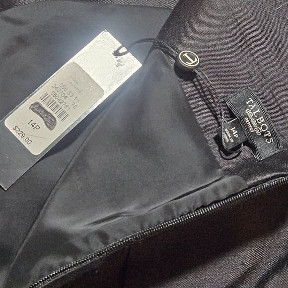 Talbots Dress Black 14P Silk Wool Quiet Luxury Cocktail Classic Office Wear - Picture 11 of 14